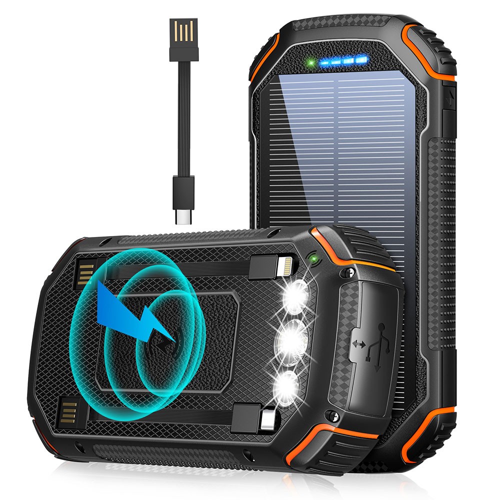 20000 mAh kabelloses Ladegerät, Solar-Powerbank