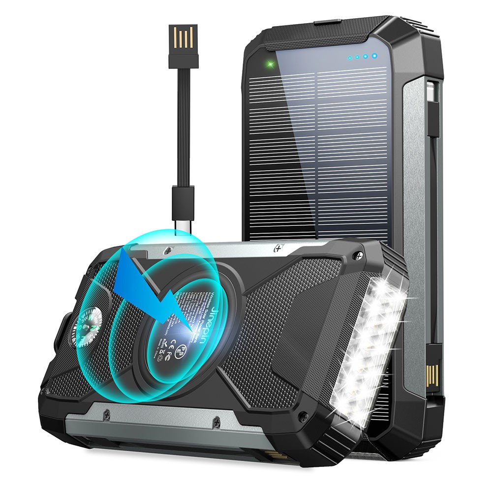 20000 mAh kabelloses Ladegerät, Solar-Powerbank