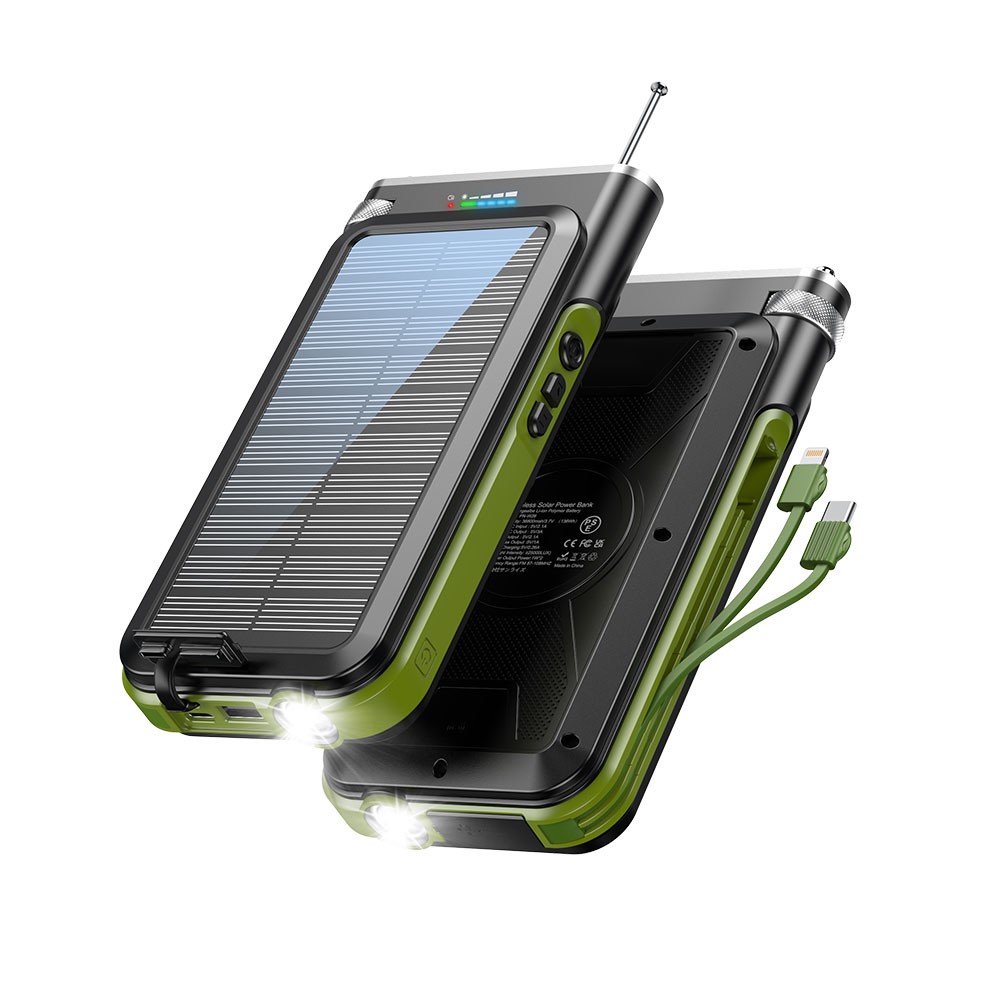 20000 mAh UKW-Radio, kabelloses Ladegerät, Solar-Powerbank