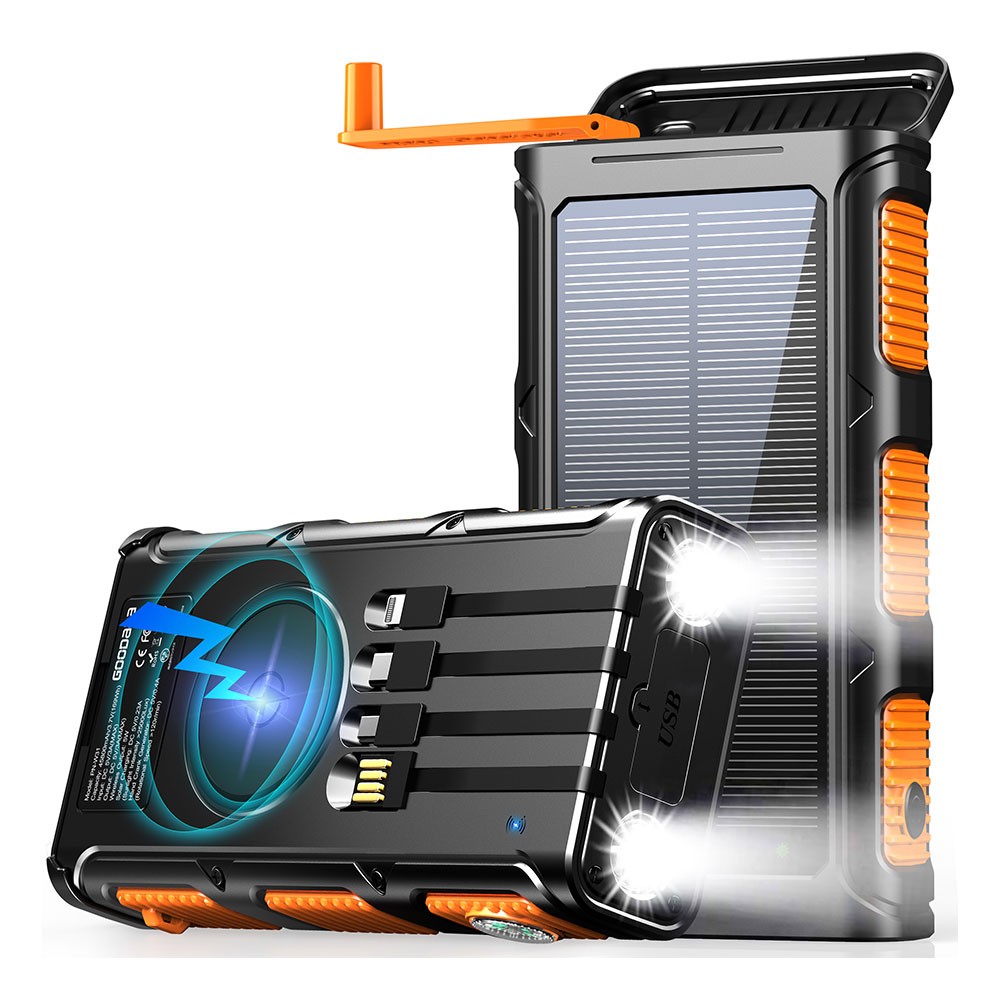 18400-mAh-Solar-Powerbank mit Handkurbelgenerator