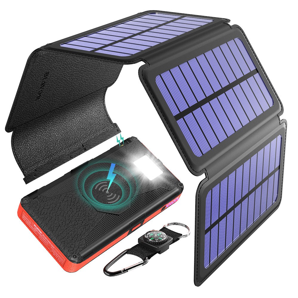 16000 mAh wasserdichtes kabelloses Solarladegerät mit 5 Solarpanels