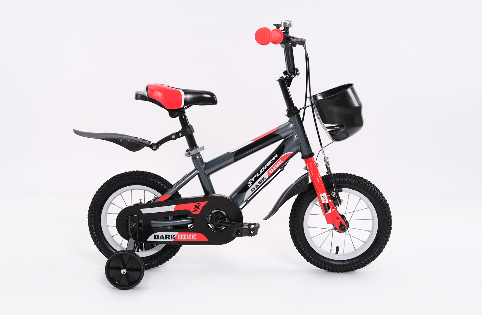 Xplorer kids bicycle DARK black-red 12"