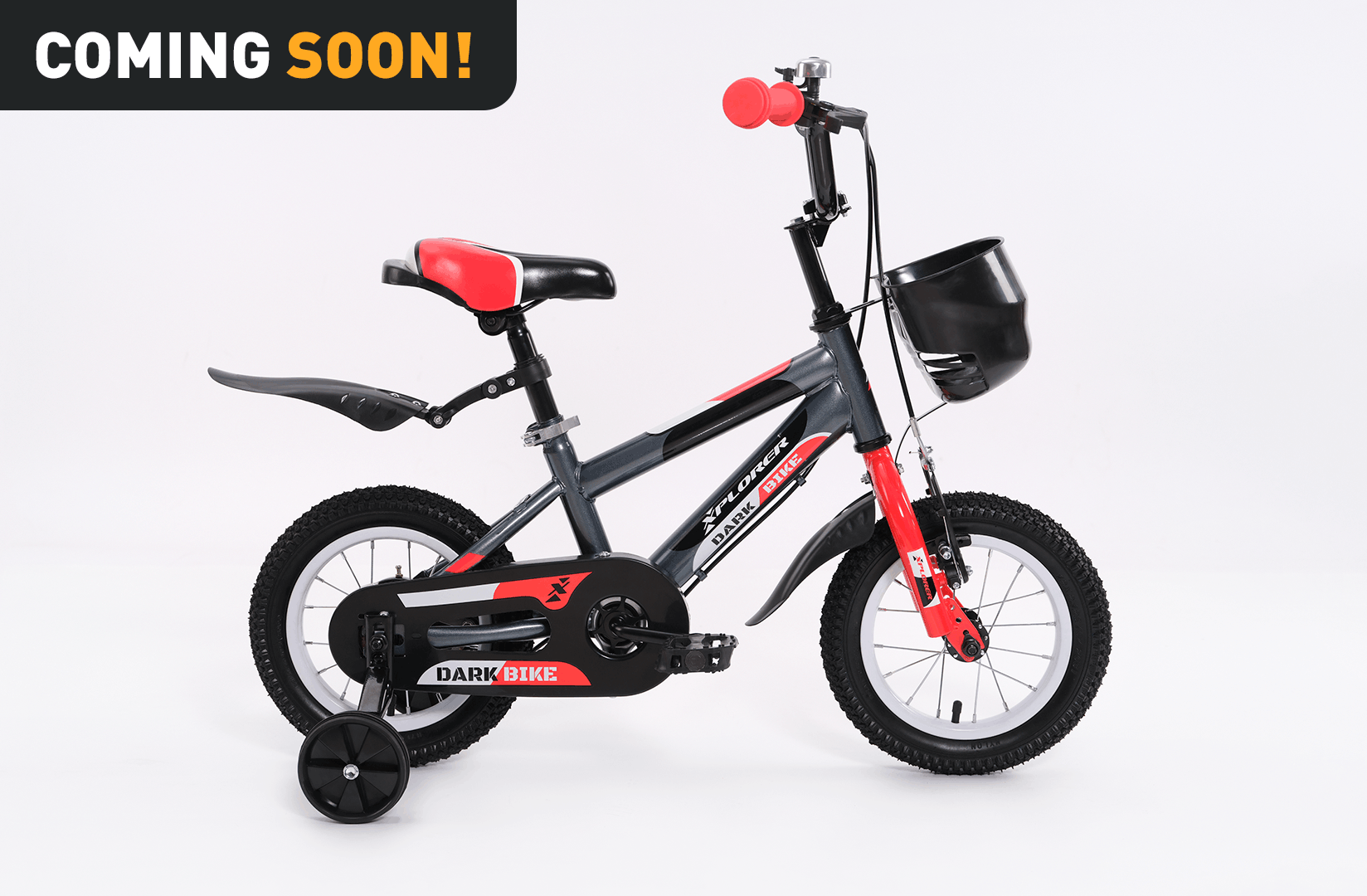 Xplorer kids bicycle DARK black-red 12"