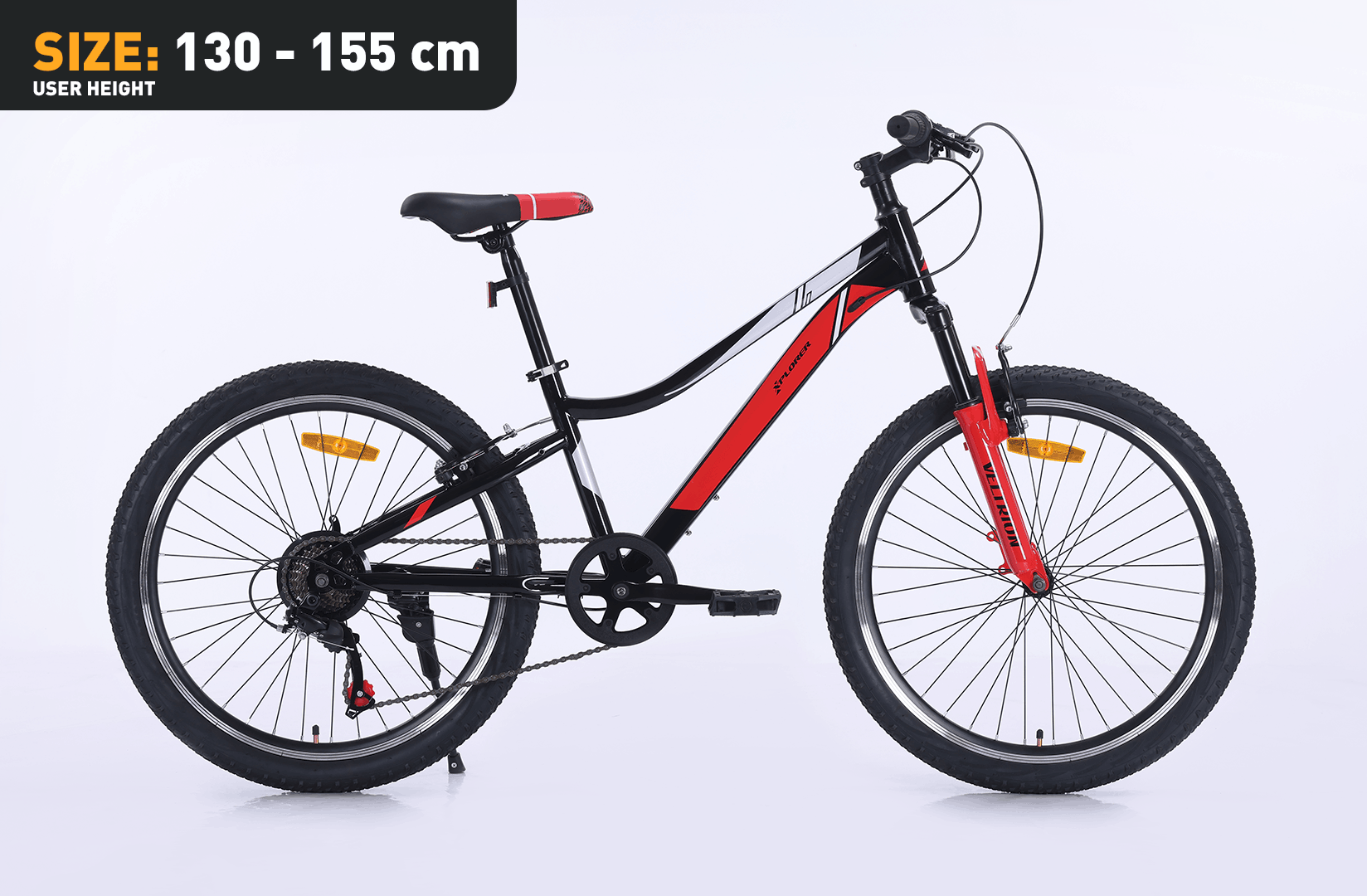 Kinderfahrrad Xplorer VELTRION Black-Red 24"