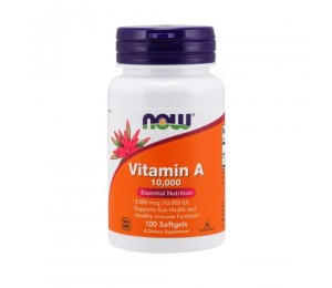 Now Foods Vitamin A 10.000 IU (100 Softgels) Unflavored